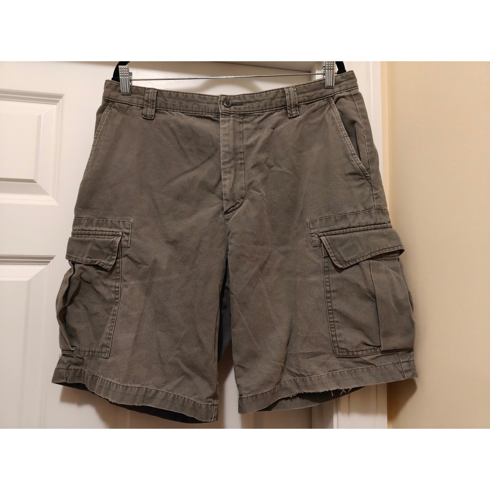 Dockers Mens Cargo Shorts W36 Olive Drab Cotton Canvas Utility Rugged 306055324